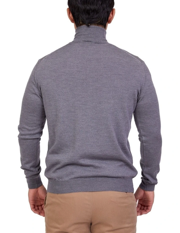 Merino Roll Neck In Grey