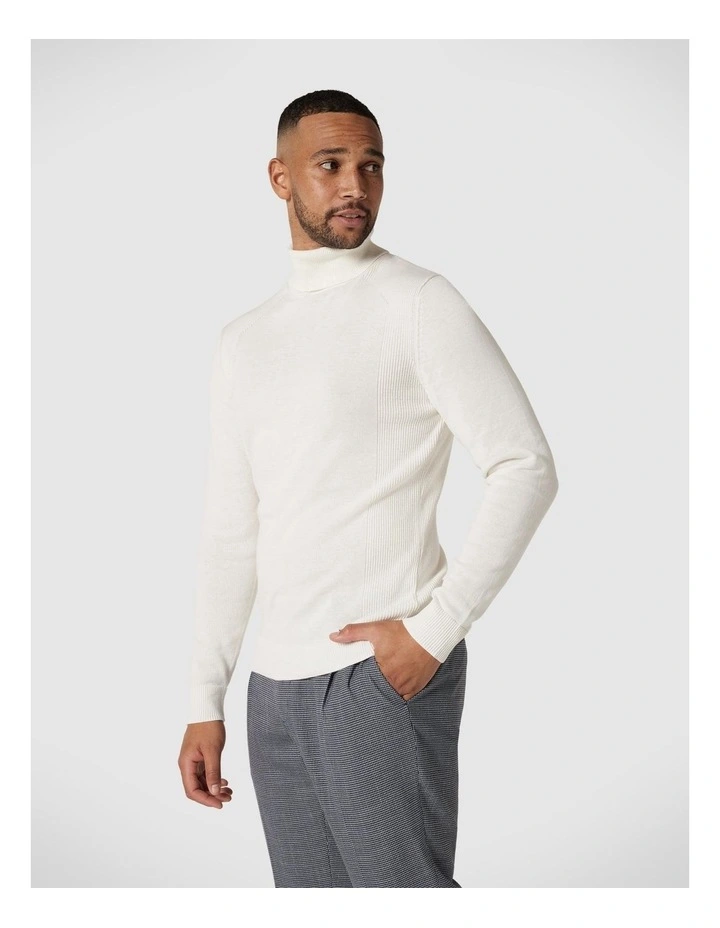 Classic Roll Neck Jumper in White