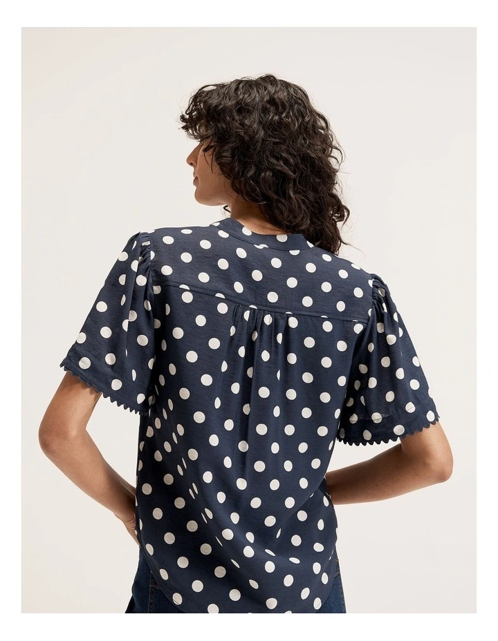 Harbour Spot Blouse in Ink/Ivory