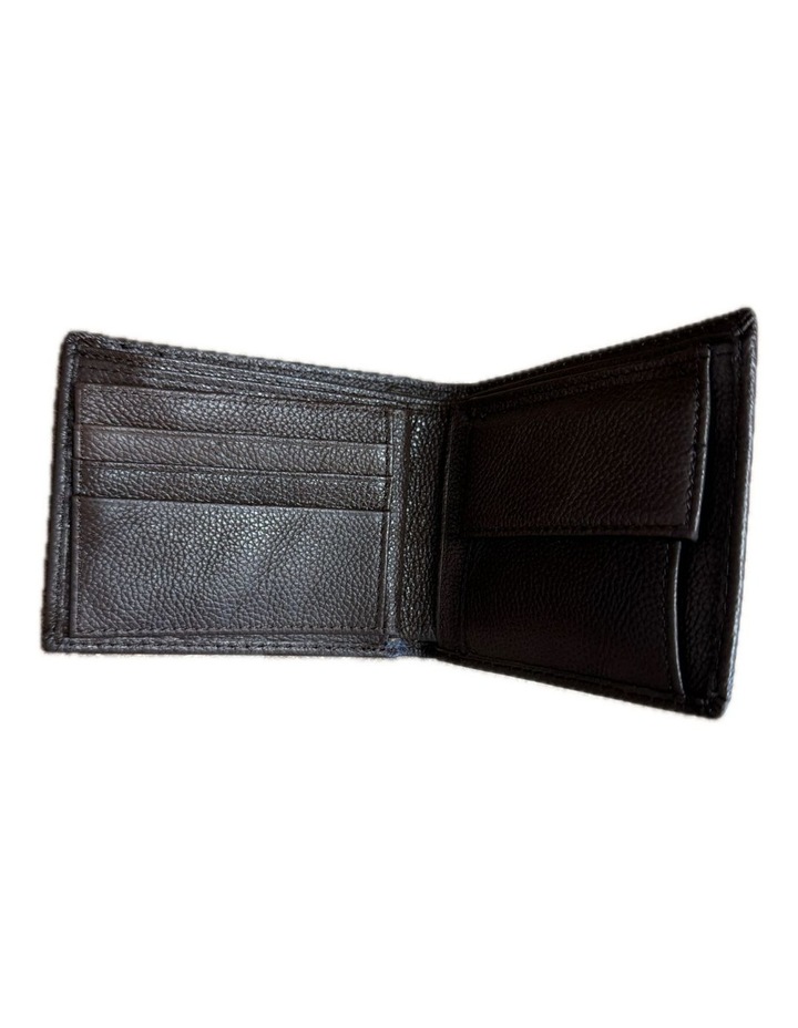 Genuine Leather Bi-Fold Wallet Coin Pocket in Brown