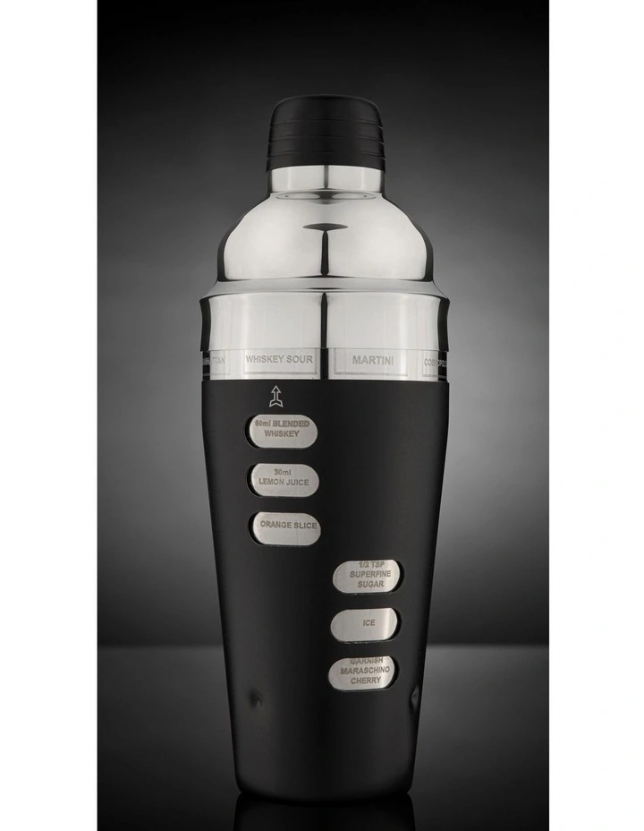 Aurora Recipe Cocktail Shaker in Matte Black