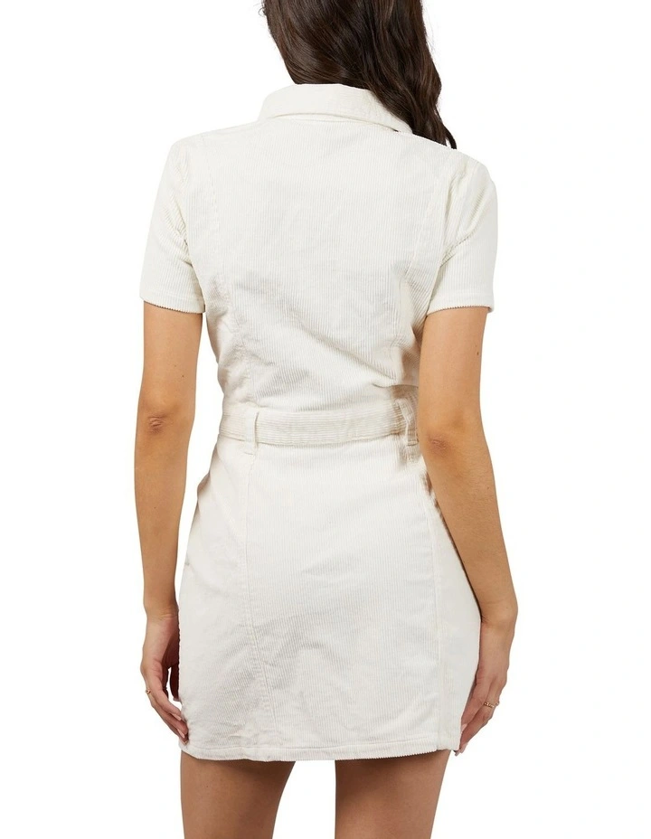 Nadia Cord Dress in Vintage White