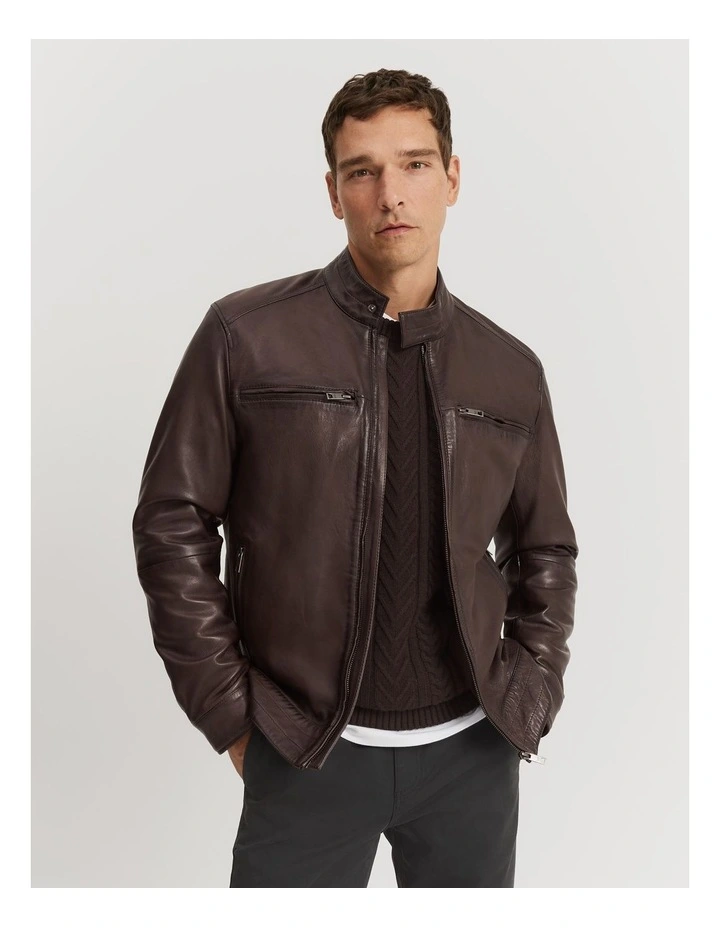 Leather Jacket in Dark Brown