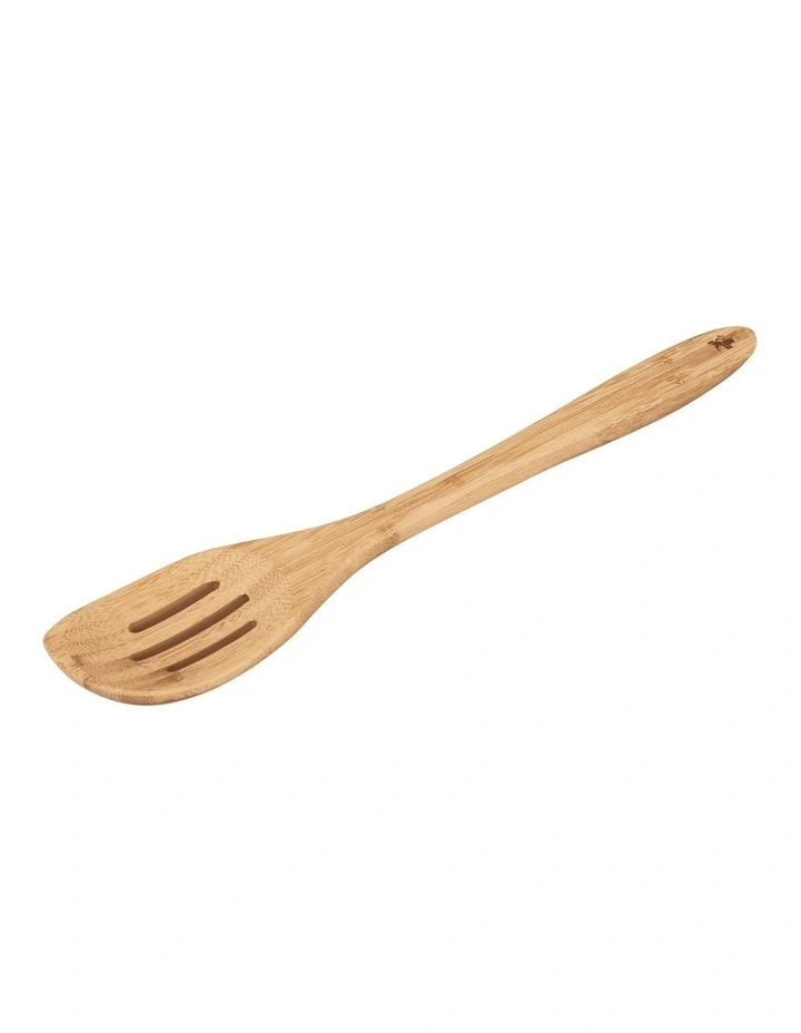 Evergreen Bamboo Slotted Peaked Spoon 33cm in Natural