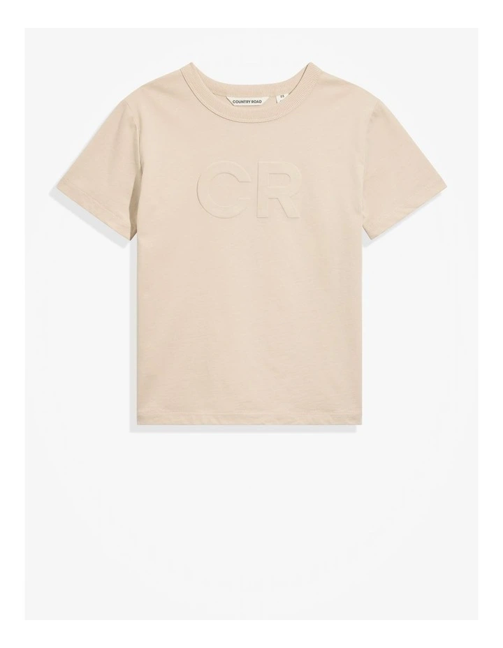 Australian Cotton Puff Logo T-shirt in Light Sand