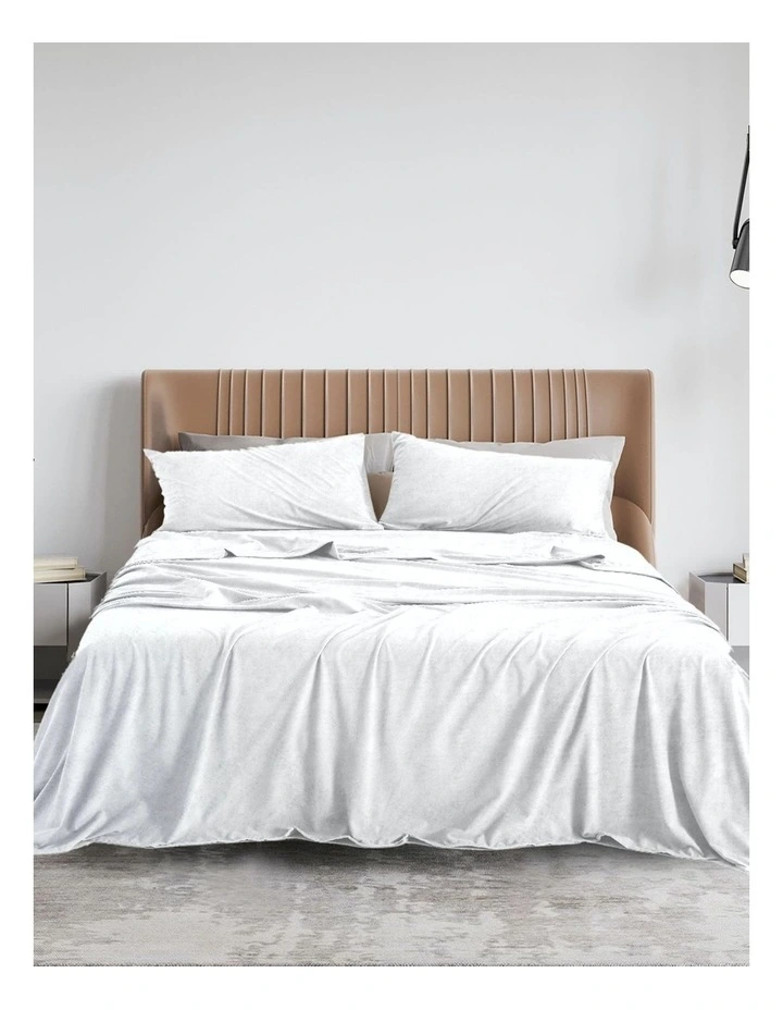 Fleece Flannel Sheet Set in White