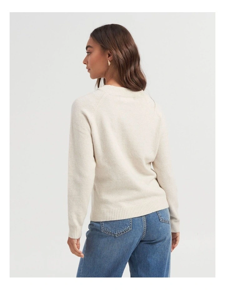 Doffy Long Sleeve Knit Jumper in Birch