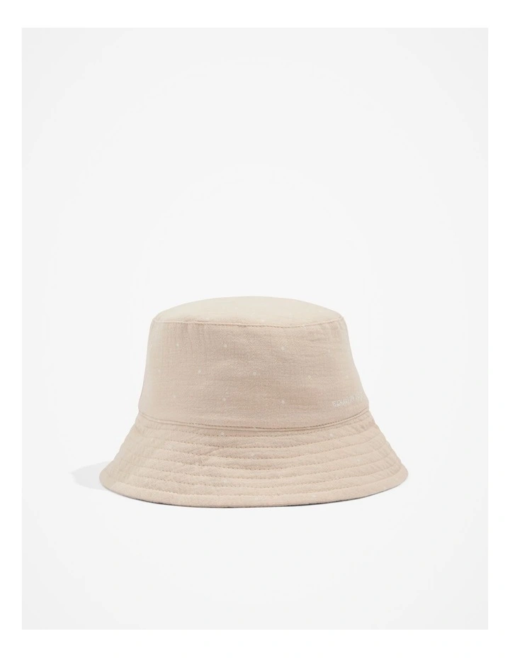 Organically Grown Cotton Textured Bucket Hat in Sand Spot