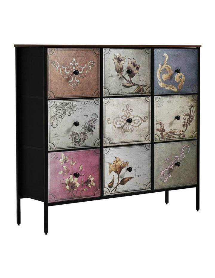 Retro 9 Chest of Drawers and Cabinet Storage