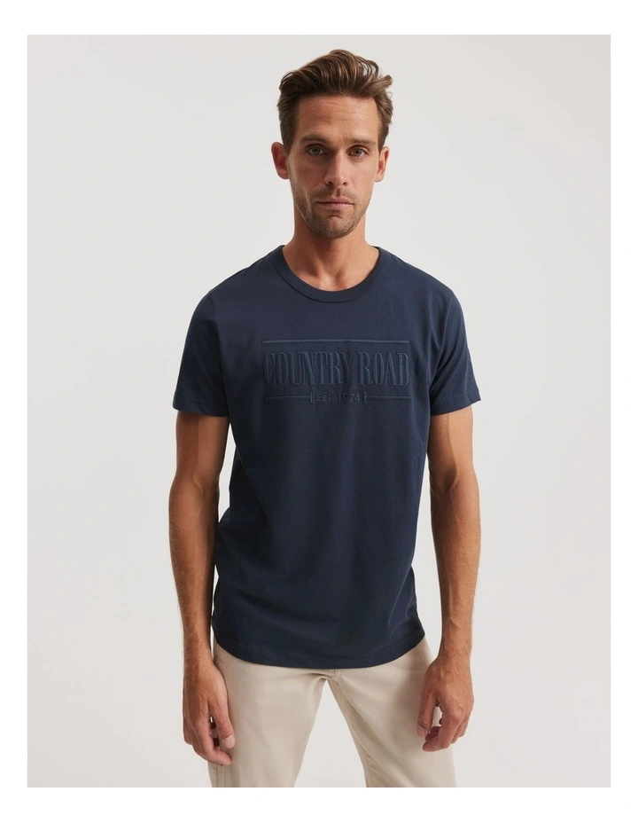 Verified Australian Cotton Heritage Logo T-shirt in Navy