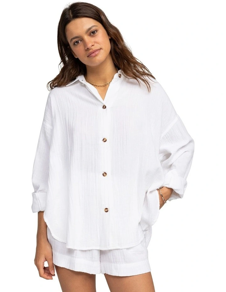 Morning Time Long Sleeve Shirt in Snow White
