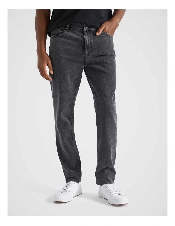 Slim Denim Jeans in Washed Black