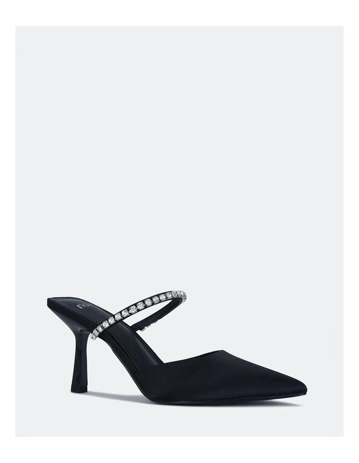 Yasmin Heels in Black Satin