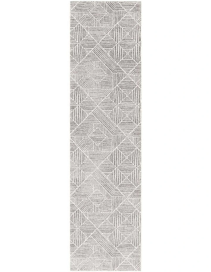 Oasis Kenza Contemporary Runner Rug in Silver