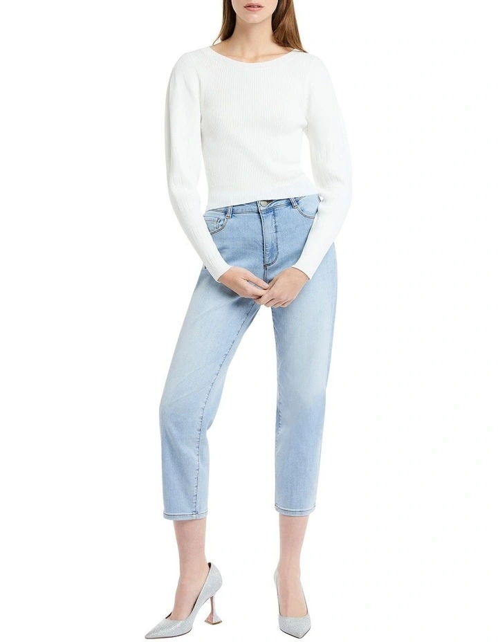 Dolores Crop Knit in White