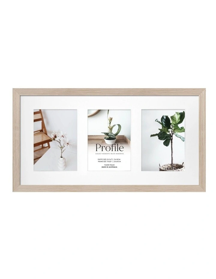 Australia Made Timber Collage Photo Frame 10x20"/5x7" in Polar Birch