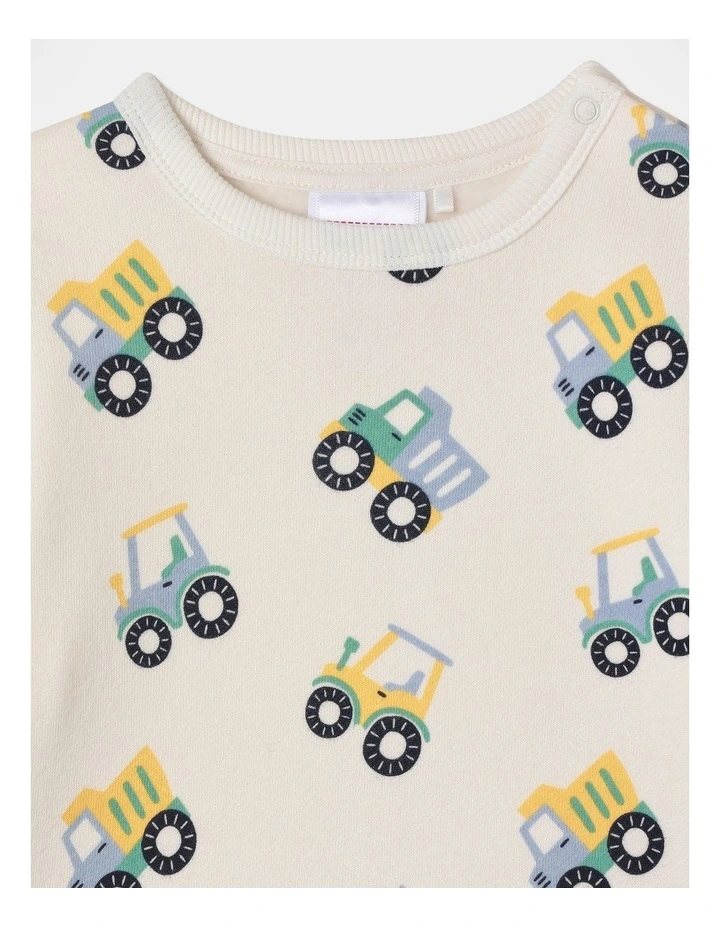 Essential Construction Sweat Top in Cream