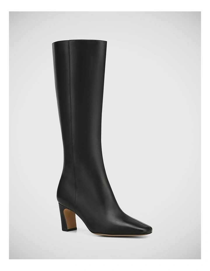 Lavish Leather Long Boot in Black