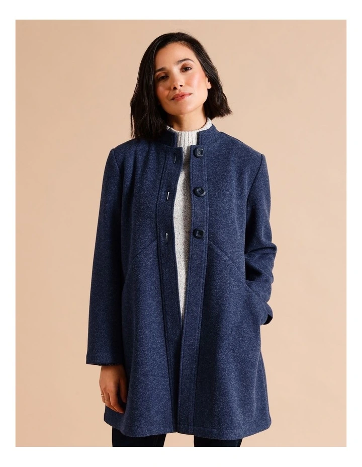Unlined Jacket With Diagonal Pockets In Sapphire