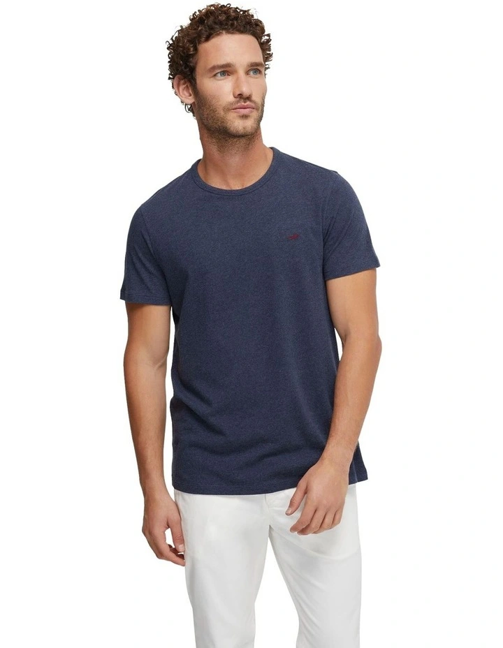 Ben Cotton Crew Neck T-shirt in Navy