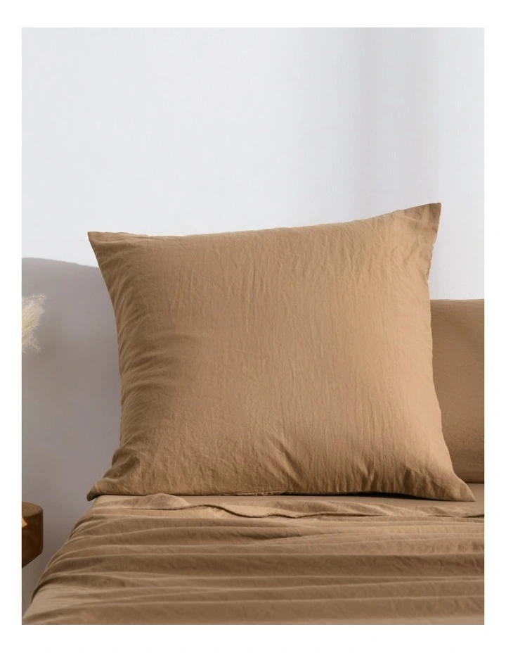 Superfine Washed Microfibre European Pillowcase in Rust