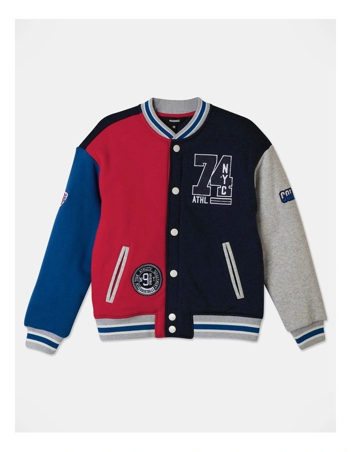 Fleece College Bomber in Red