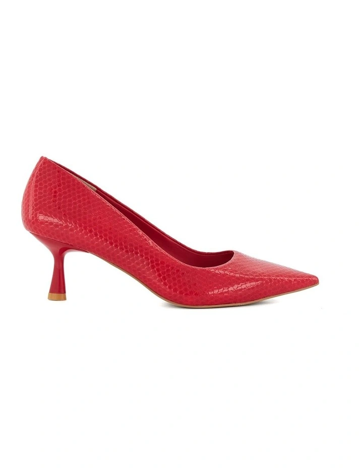 Angelina Pump in Red Reptile