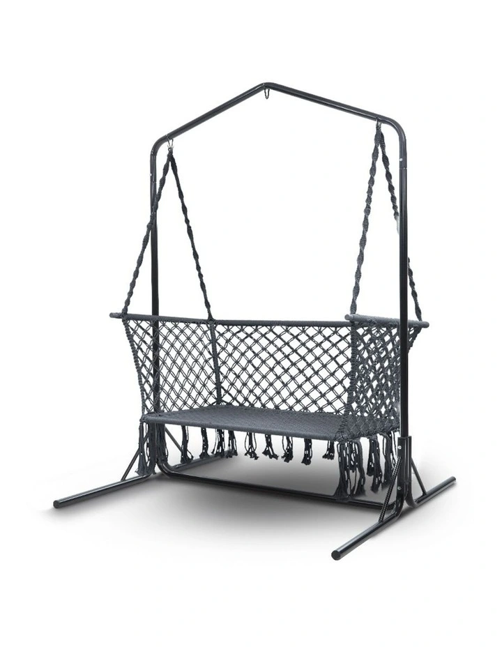 Outdoor Swing Hammock Chair with Stand Frame 2 Seater Bench Furniture