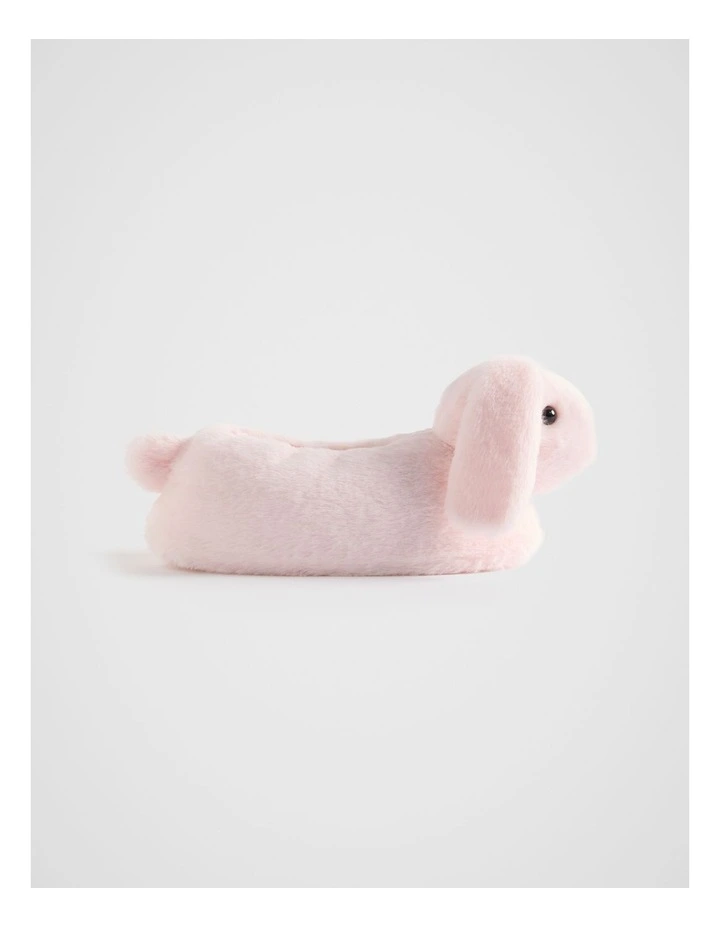 Fluffy Bunny Slipper in Dusty Rose