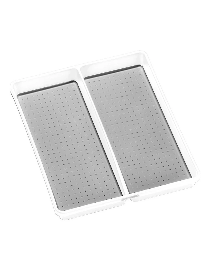 Large 2 Compartment Utensil Tray in White