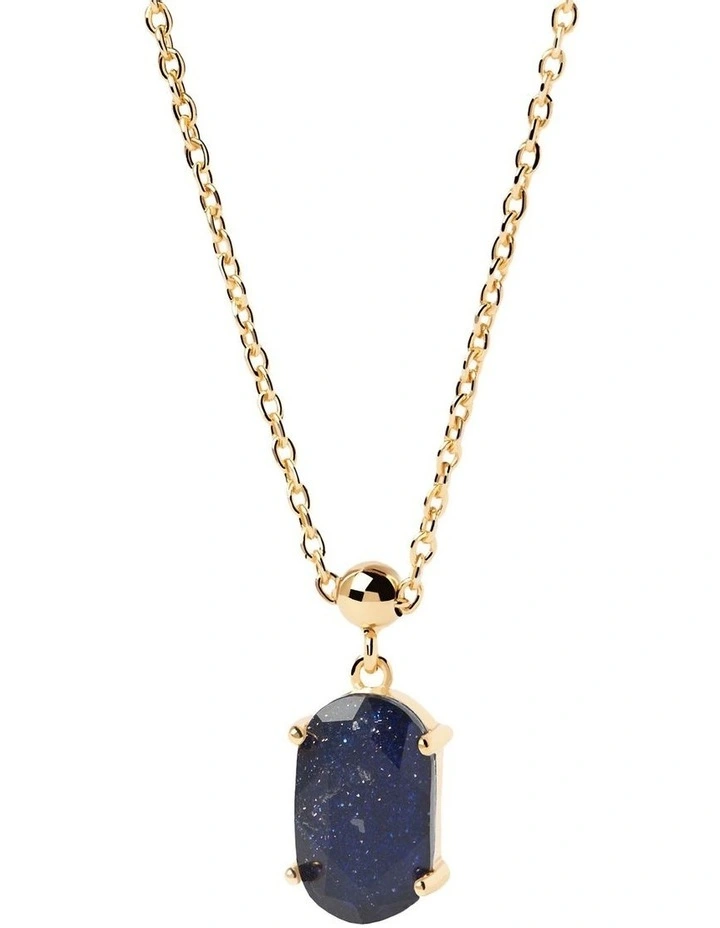 Blue Sandstone Luck Charm in Gold