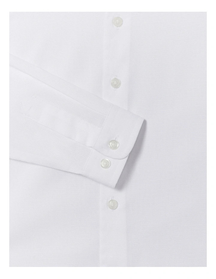 Youth Fit Plain Dobby Dress Shirt in White