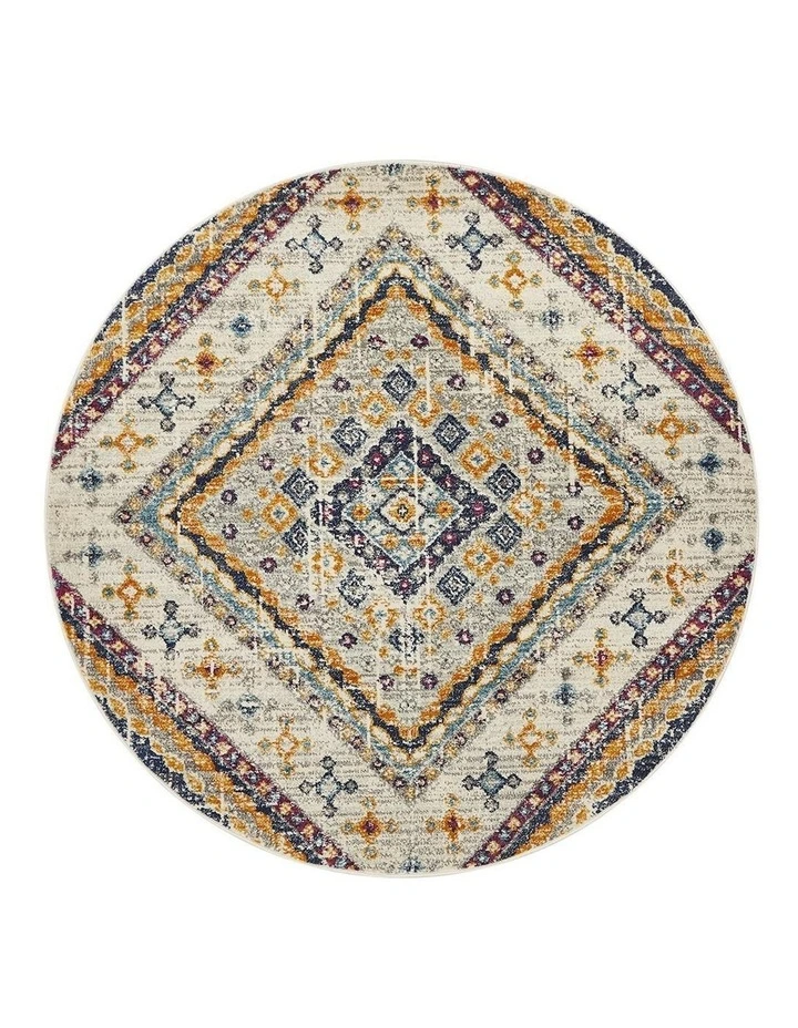 Babylon Round Rug 203 in Rust