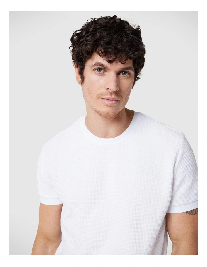 Jacquard Texture Tee in White