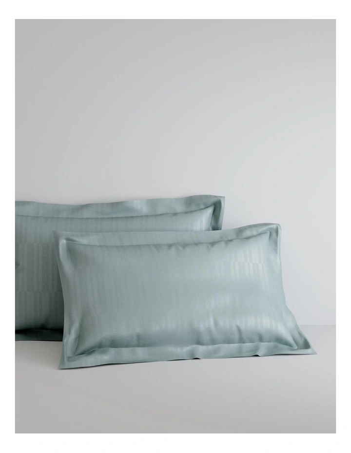 Saxton Tailored Pillowcase Pair in Blue Fog
