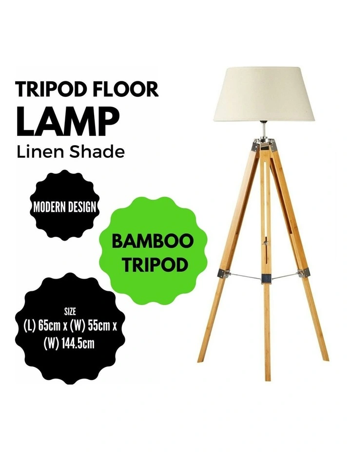Bamboo Tripod Floor Lamp