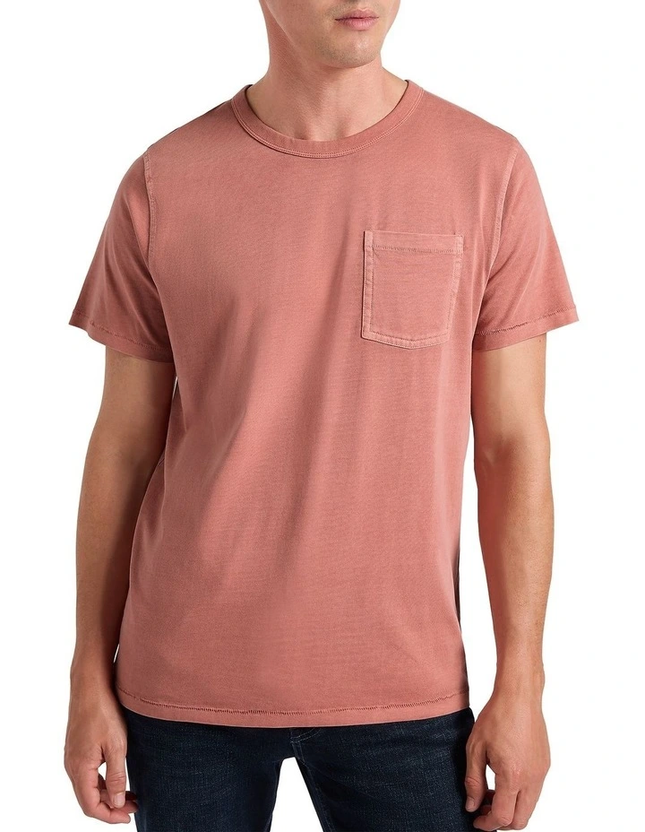 Abel Garment Dye Tee in Red