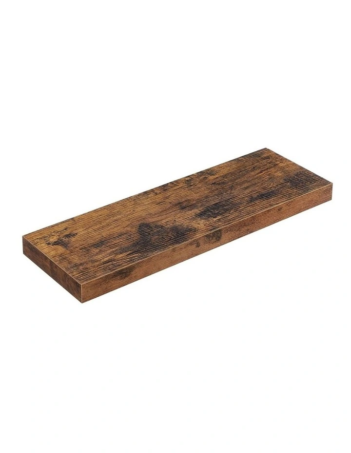 Floating Wall Shelf for Photos and Decorations in Rustic Brown