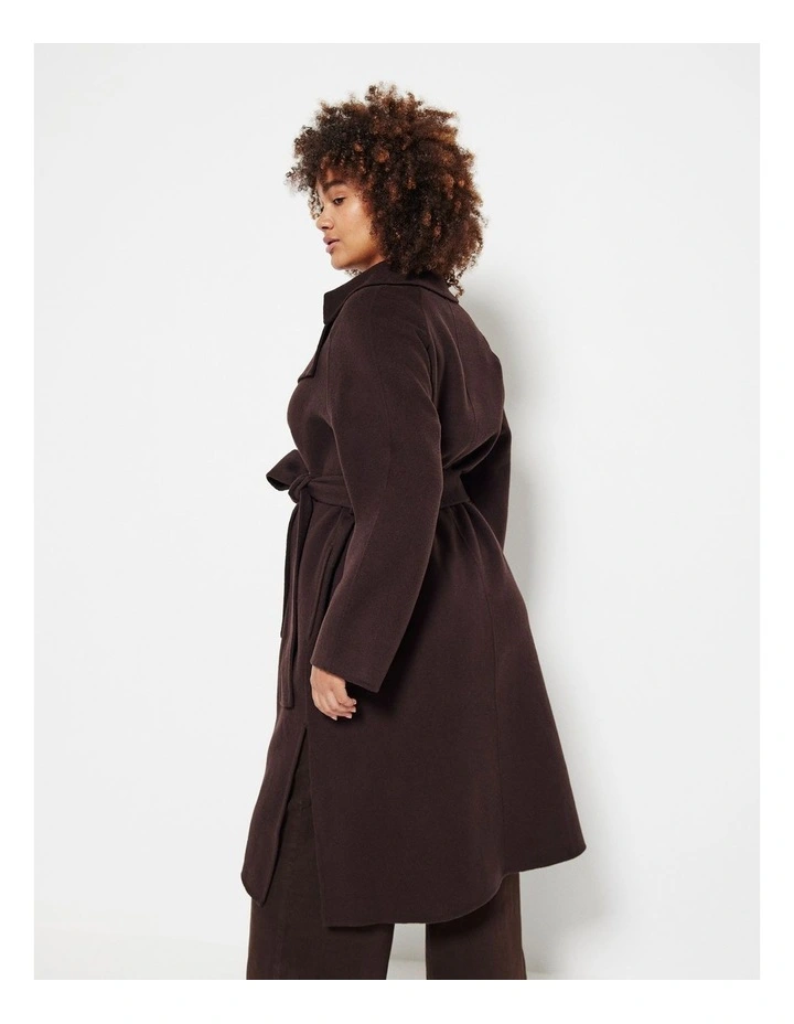 The Double Faced Wool Trench Coat in Raisin