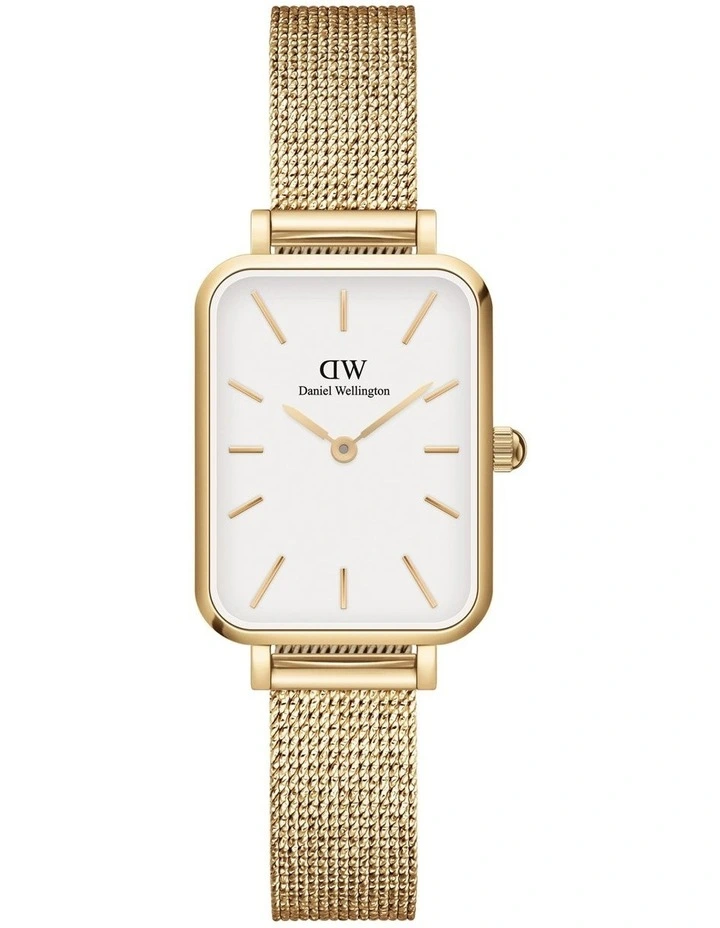 Quadro Pressed Evergold Dial Stainless Steel Watch in Gold