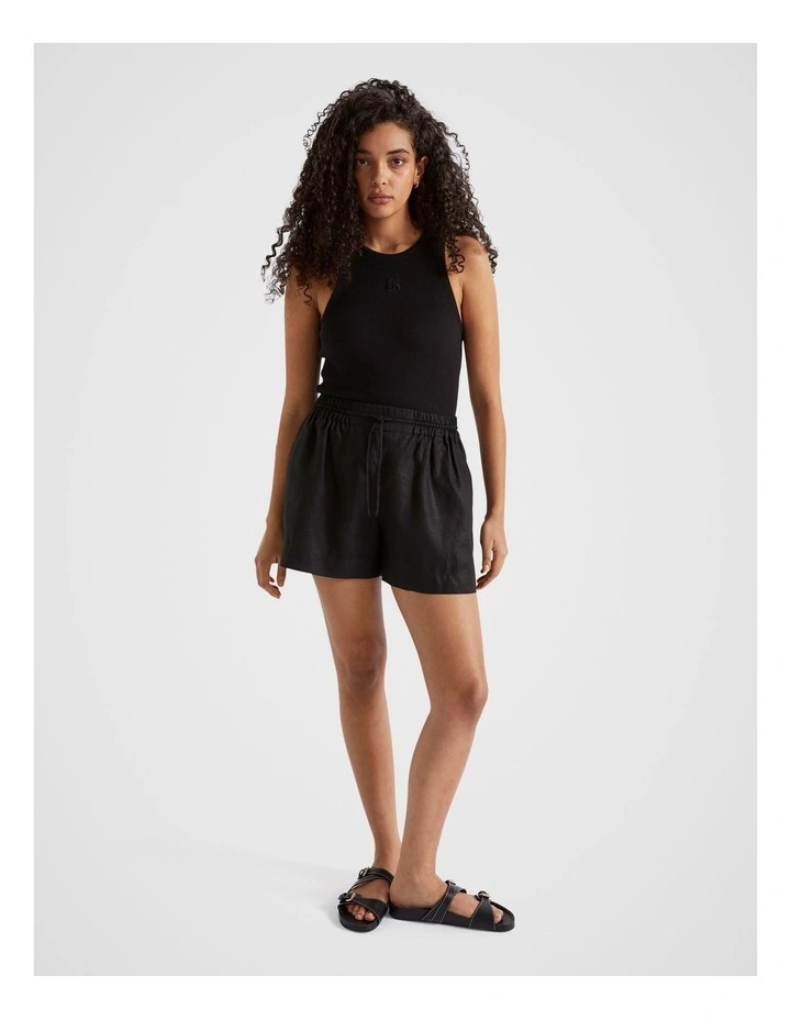 Waffle Logo Tank Top in Black