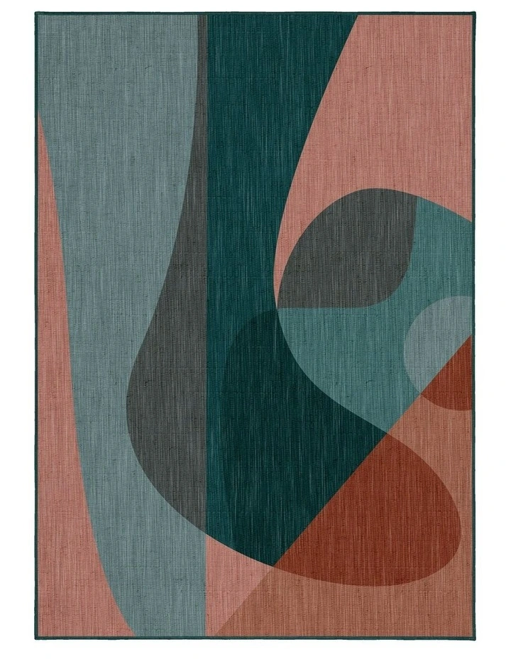 Jug Washable Chenille Area Rug in Teal