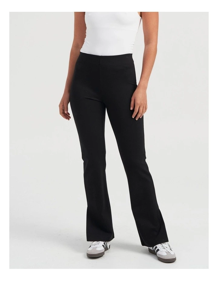 Cally Flared Pants with Slit in Black