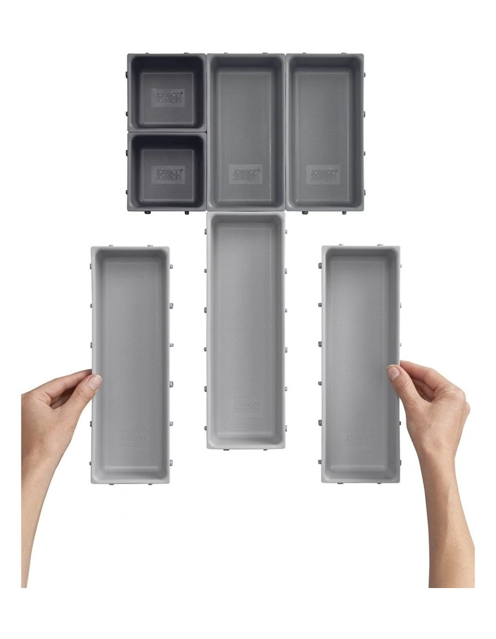 Blox Drawer Organizer Set 7 Piece in Grey