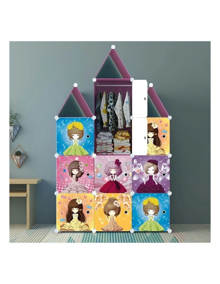 10 Cubes DIY Princess Design Portable Wardrobe in Multi