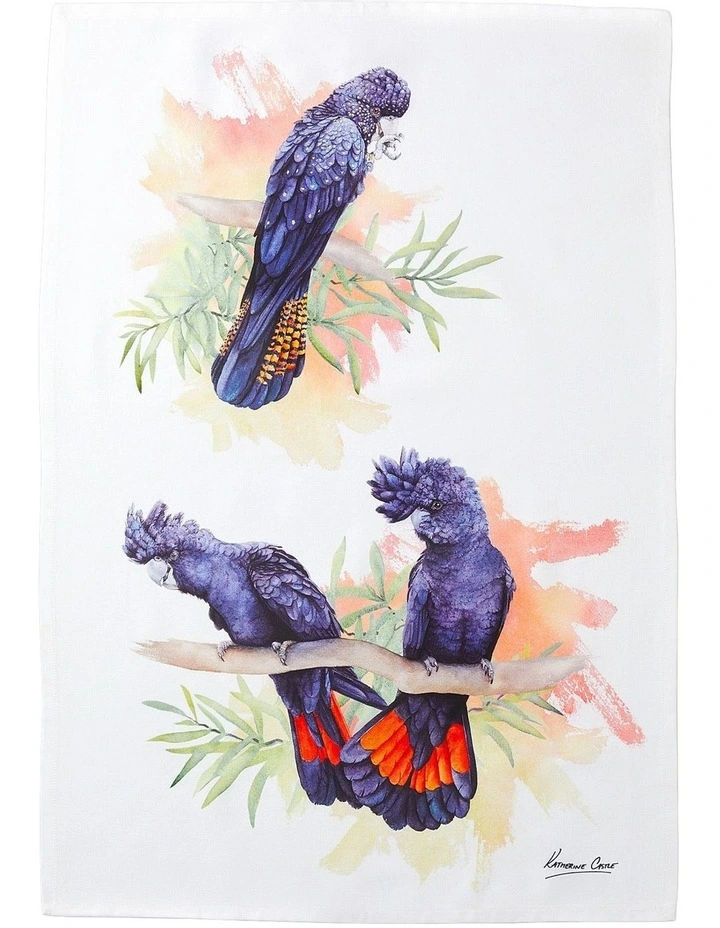 Katherine Castle Cockatoo Bird Life Tea Towel 50x70cm in Mixed Colours