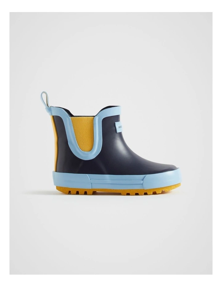 Colourblock Short Gumboot in Navy