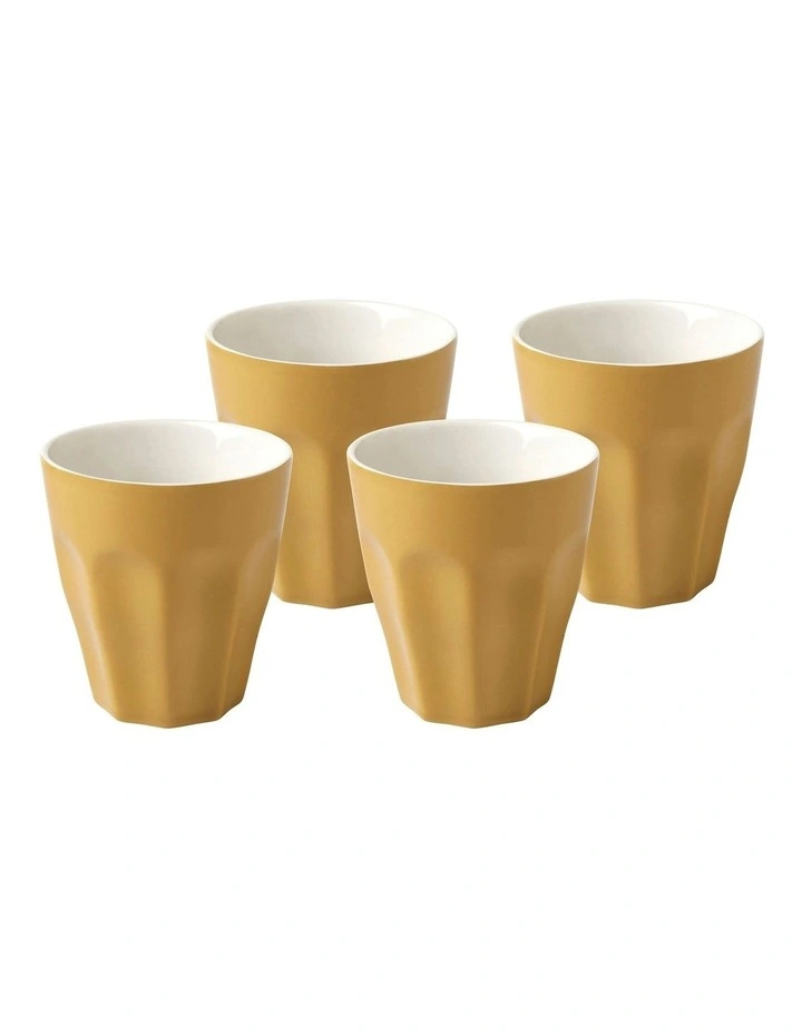 Gift Boxed Blend Sala Latte Cup 240ml of 4 in Mustard