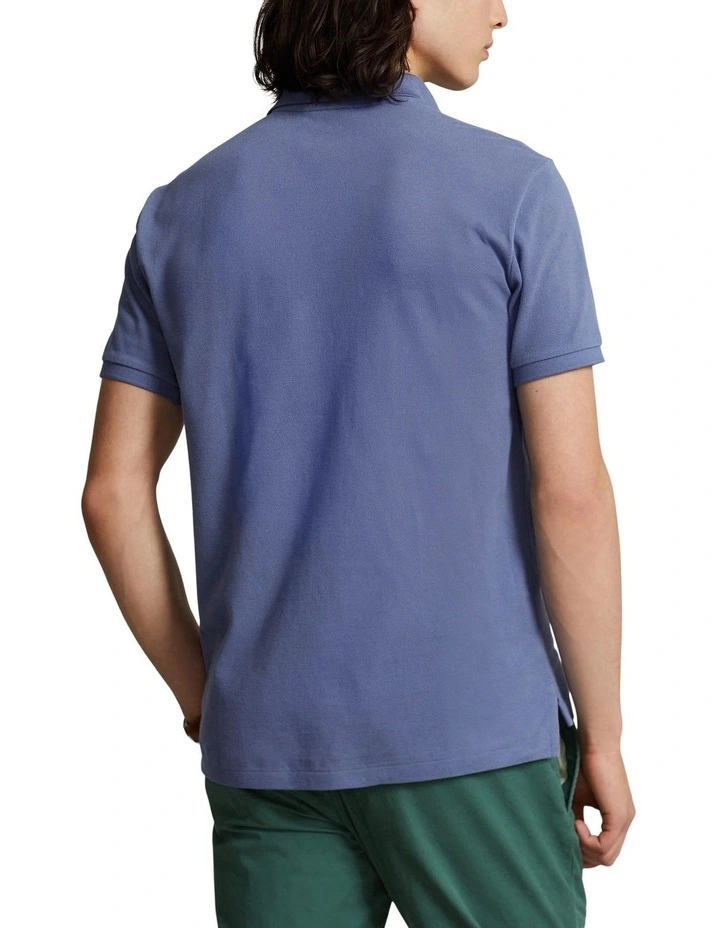 Custom Slim Fit Mesh Polo Shirt in Navy
