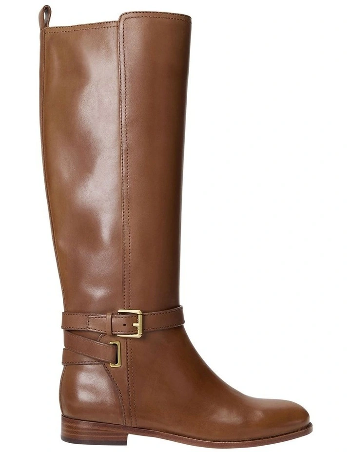 Blayke Burnished Leather Tall Boot in Beige